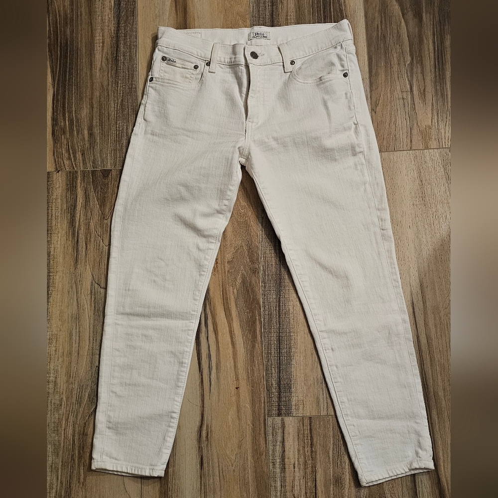 Ralph Lauren Skinny Jeans in off white